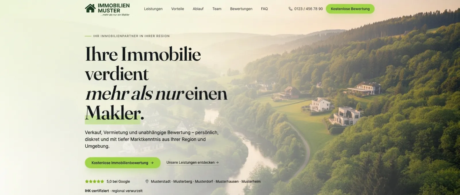 Immobilienmakler – moderne Website (Beispiel)